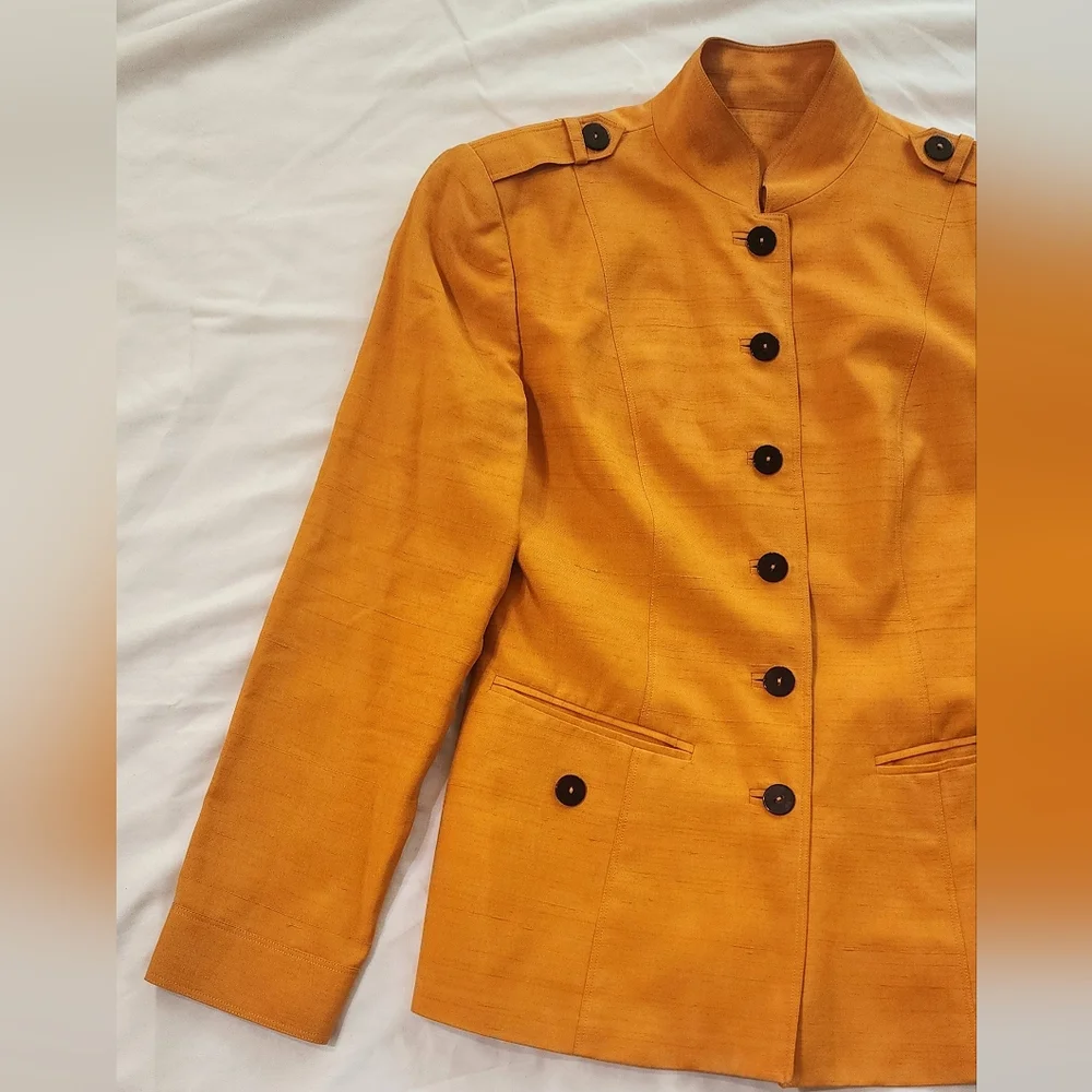 Dana Buchman %100 Silk Blazer Sz 4 - Picture 3 of 10